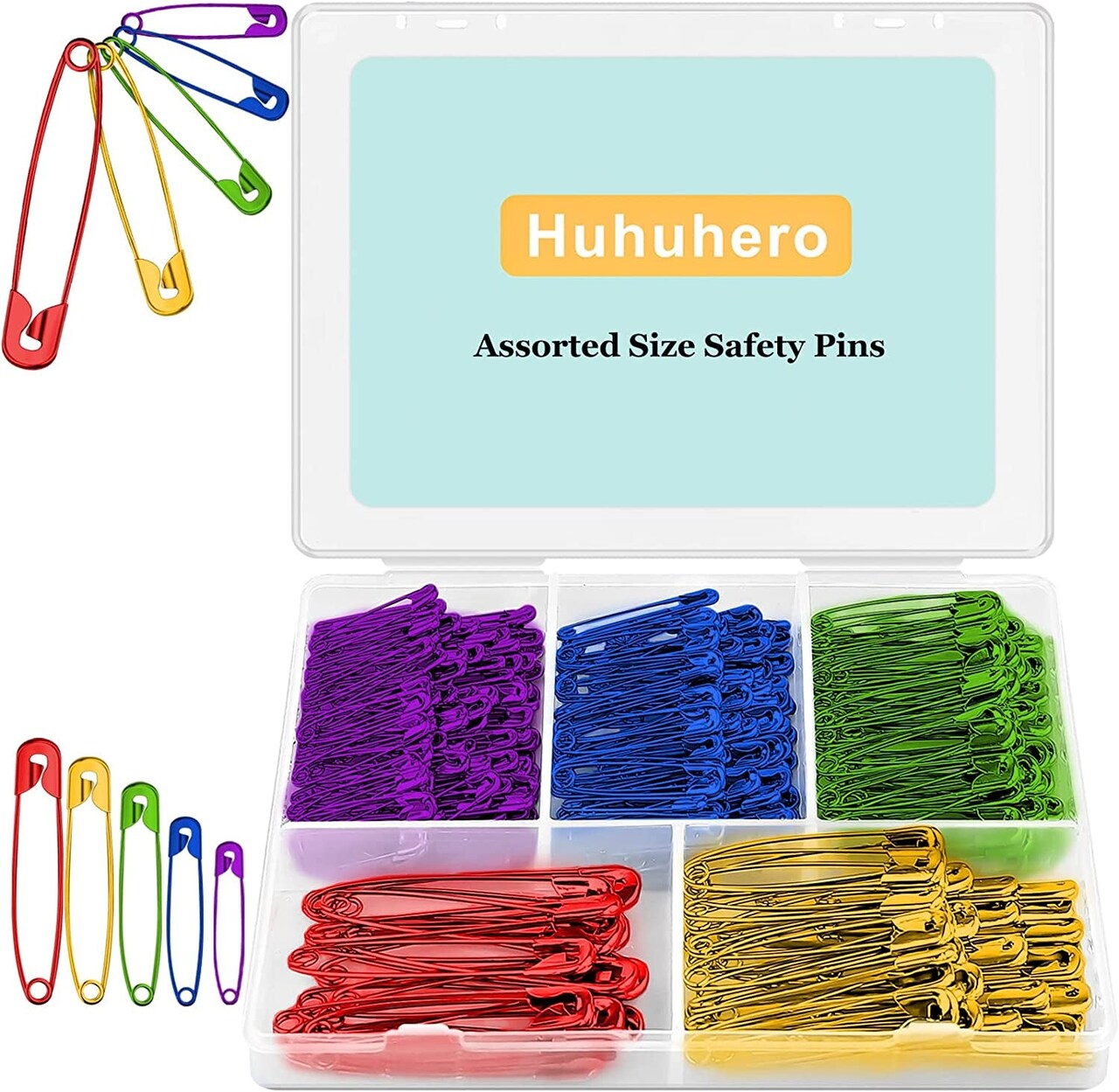 Safety Pins Assorted, 340-Pack 5 Different Sizes Large Safety Pins Heavy  Duty Safety Pin, Safety Pins for Clothes Pins, Small Safety Pins for  Sewing, Halloween Costume, Arts and Crafts Supplies